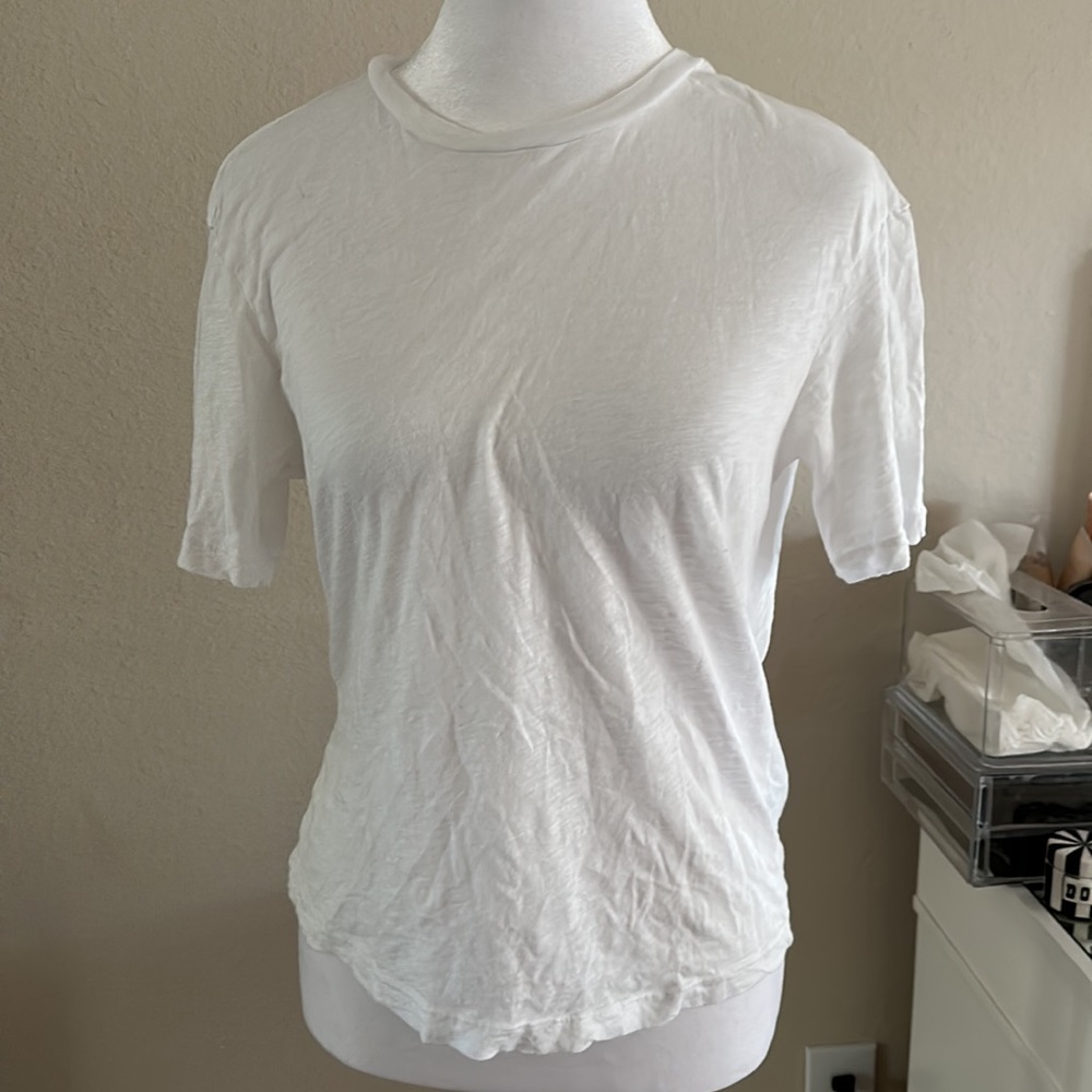 Stateside X Anthropologie open twist back white tee  - worn once XS - Picture 2 of 4